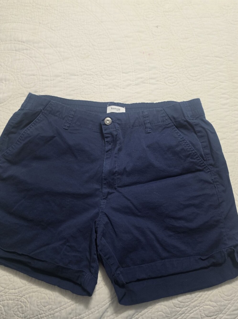 Kensie Womens Navy Elastic-Waist Shorts